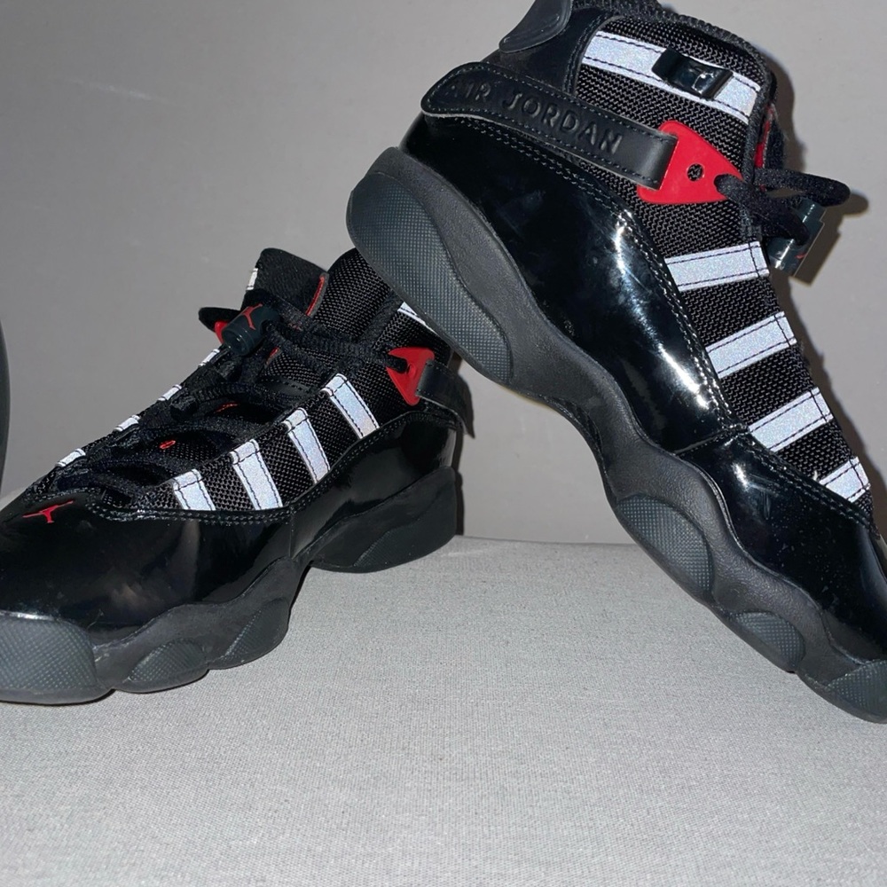 Jordan Men's Sneakers in Black, Red, and White